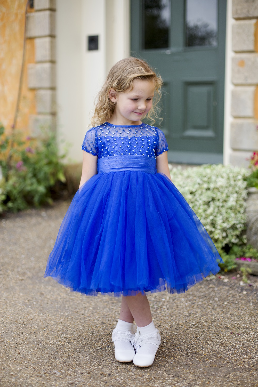 short sleeve royal blue dress