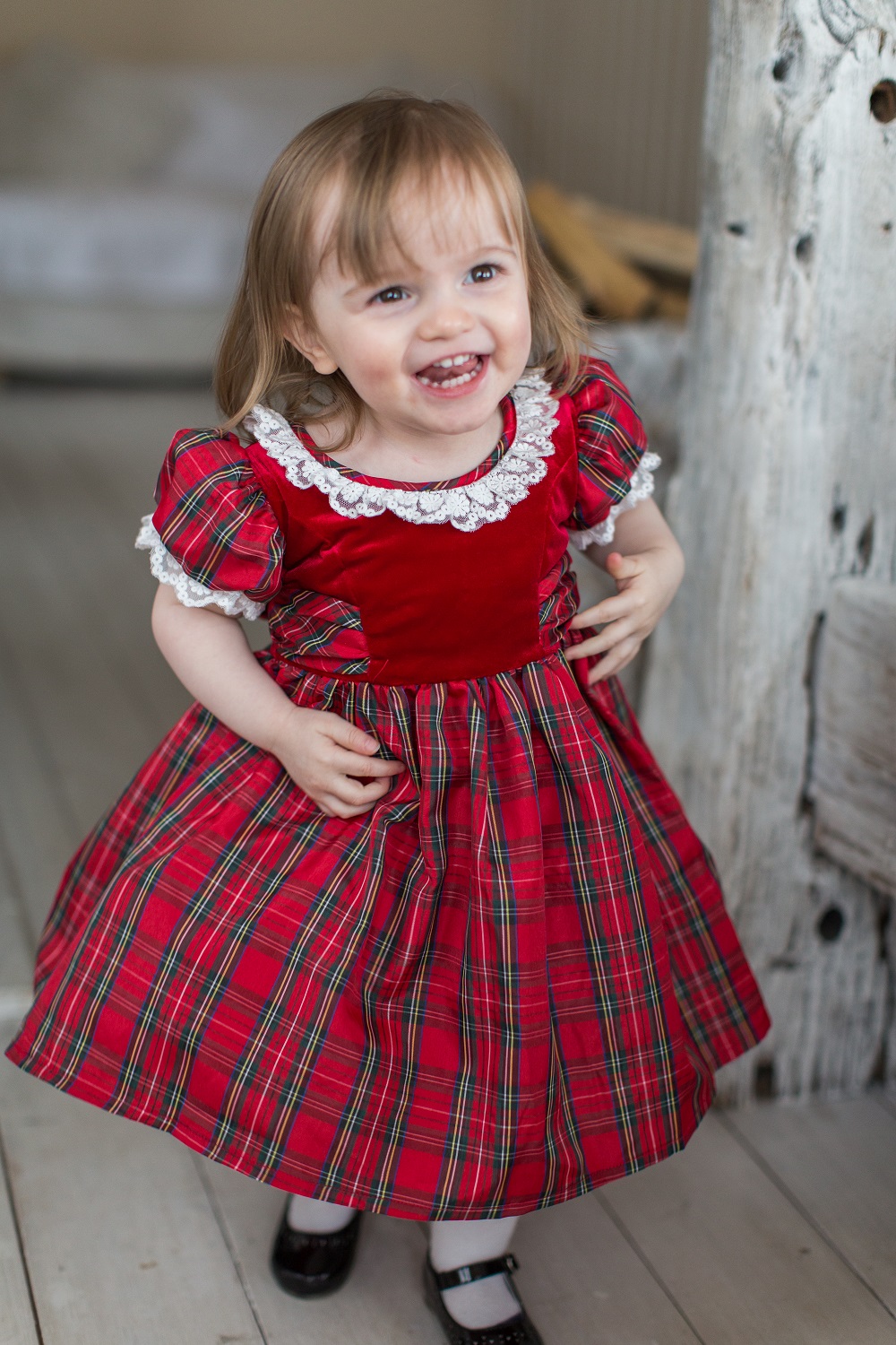 tartan baby outfit